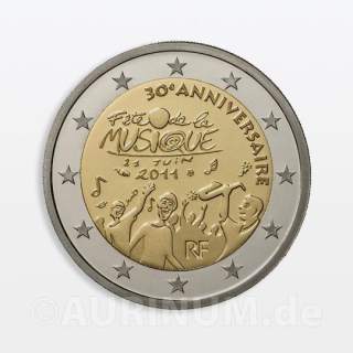 2 Euro Frankreich 2011 30 Jahre Fete de la Musique