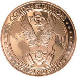 1 Unze Copper Round COVID-19 SURVIVORS PANDEMIC 2020 999,99