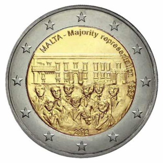 2 Euro Malta 2012 Mehrheitswahlrecht 1887