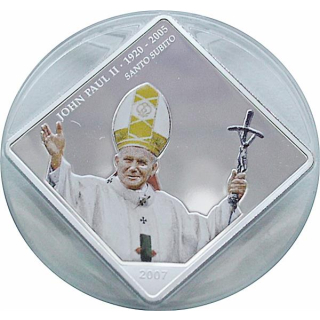 Palau / Kongo / Liberia  2007 mit 3 x 1 $ Papst Johannes Paul II- Santo Subito 2007 PP  farbig