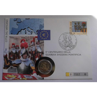 2 Euro Vatikan Numisbrief 2006 500 Jahre Schweizer Garde mit EU - Logo Numisbrief 2006