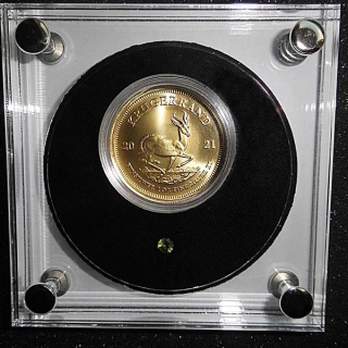 Südafrika 1 Unze Silber 1 Rand Sonne Afrikas Springbok 2021 vergoldet mit Sphen,