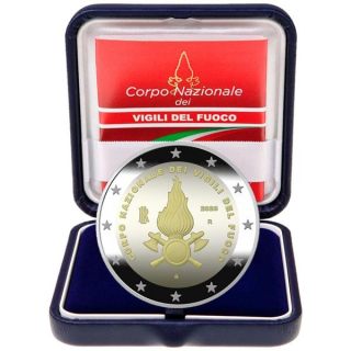 2 Euro Italien 2020 Vigili del Fuoco - Nationale Feuerwehr Proof in Box