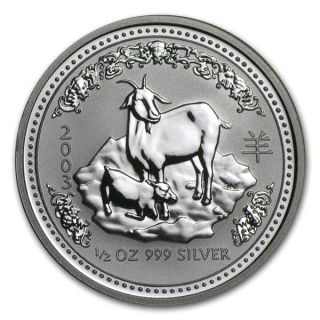 1/2  Unze Silber Ziege I 2003 Australien Goat BU