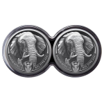 2 x 1 Unze Silber Big Five Serie II Elefant Doppel-Kapsel...