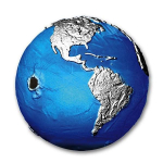 3 Oz Silber Barbados 2022 - BLUE MARBLE ENDANGERED - Meteorite From Space - 3-Dimensional