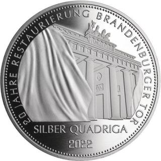 1/4 Unze Silber Germania Quadriga 2022 20 Jahre Restaurierung Brandenburger Tor 999,99