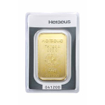 50 g Goldbarren Heraeus (geprägt) 999,99 im Blister