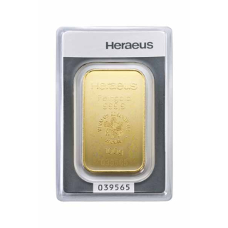 100 g Goldbarren Heraeus (geprägt) 999,99