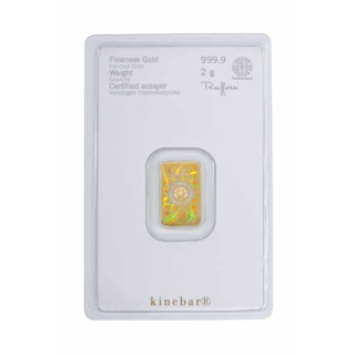 2 g Goldbarren Kinebar (geprägt) 999,99 im Blister