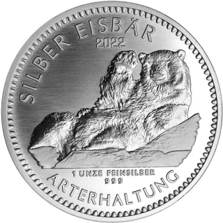 1 Oz Silber Eisbär 2022 Berlin in Coincard