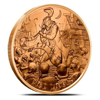 1 Unze Copper  Round Medieval Legends Pied Piper Rattenfänger von Hameln  999,99 AVDP