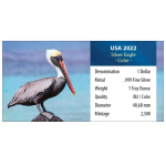 1 Unze Silber American Eagle 2022 USA - American Wildlife (3) - Pelikan