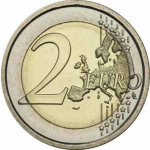 Lettland 2 Euro Kopf der Latvia - Trachtenmädchen...