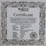 2 Unzen Silber Kamerun Erzengel Gabriel 2020 Antique Finish Glaseinsatz Ultra High Relief