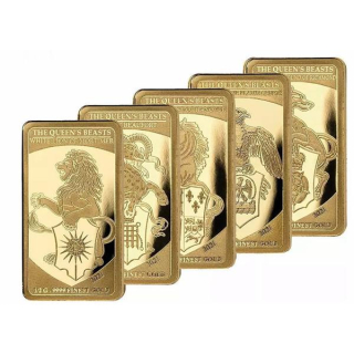 2,5g Gold 5 x 250 Francs CFA Senegal - The Queens Beasts 2021 Proof