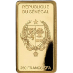 2,5g Gold 5 x 250 Francs CFA Senegal - The Queens Beasts 2021 Proof