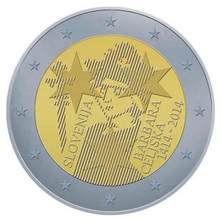 2 Euro Slowenien 2014 600. Jahrestag der Krönung von Barbara von Cilli