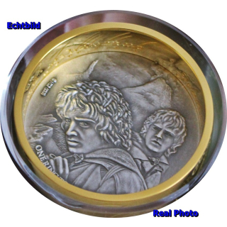 3 Unzen Silber Samoa 2023 - Der Eine Ring 3-Dimensional - Herr der Ringe - 2023 Antique Finish -Top-Edition 2023 - Neu : Echtbilder