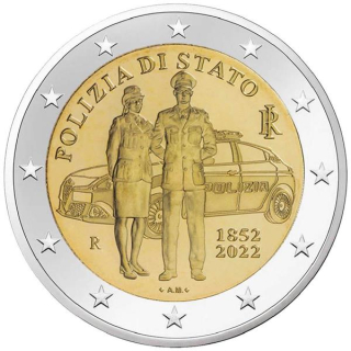 2 Euro Italien Nationalpolizei 2022 BU - lose