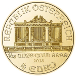 1/25 Unze Gold Wiener Philharmoniker Österreich 2023 BU