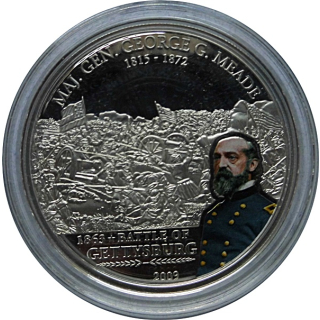 Cook Inseln 5$ Silber 2009 PP MEADE GEORGE Great Battles Commanders Proof