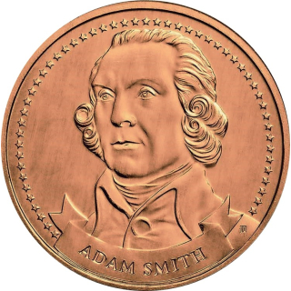 1 Unze Copper Round - ADAM SMITH - Gründer der Freiheit - Founders of Freedom