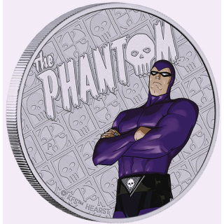 1 Unze Silber Tuvalu 2023 BU Color - Das Phantom - 1 AUD - farbig