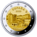 Spanien 2 Euro 2023 bfr - Altstadt von Caceres - bankfrisch