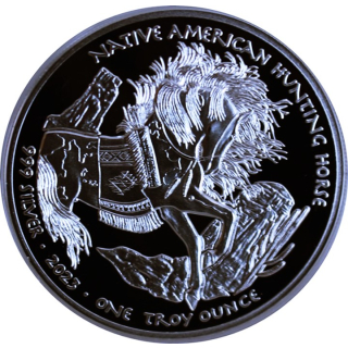 NEU* 1 Unze Silber USA 2023 Proof - HUNTING HORSE - OGLALA NATIVE American -1$