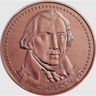 1 oz Kupfer Round 2023 - JAMES MADISON - Gründung Amerikanische Verfassung - Serie Gründer der Freiheit