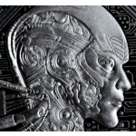 1 oz Samoa 2023 Prooflike - CYBORG - SKYLINE Futuristische Stadt - Künstliche Intelligenz - 5 $  - Differenzbesteuert !