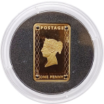 1 Unze Silber Ghana Penny Black 2020 Proof vergoldet mit...