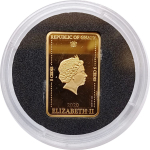 1 Unze Silber Ghana Penny Black 2020 Proof vergoldet mit 4 Diamanten 5 Cedis