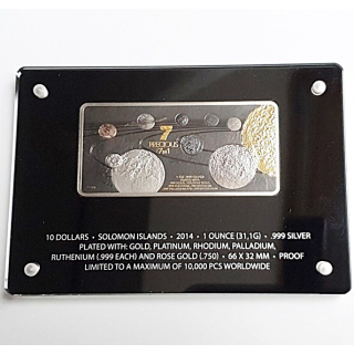 Solomon Island  Silber PRECIOUS 7 IN 1 Solar System 2014  10 Dollar 999,99