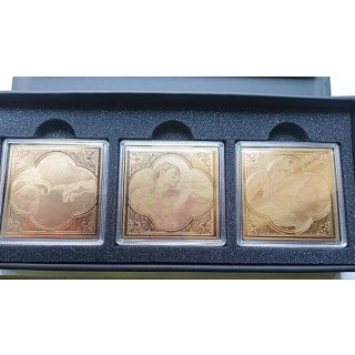 Ghana 3 x 5 Cedis vergoldete Banknote Creation of Adam God Touch 2021