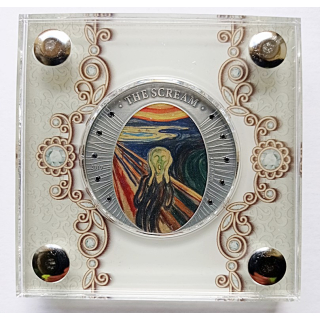 1 Unze Silber Ghana Edvard Munch Der Schrei Diamond Art 10 Edelsteine Diamanten 2019