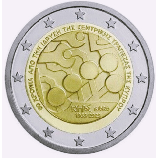Zypern 2 Euro 2023 - 60 Jahre Gründung der Zentralbank - bfr.
