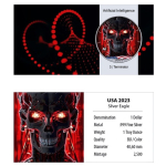 NEU* 1 oz Silber USA 2023 BU - KI TERMINATOR - American...