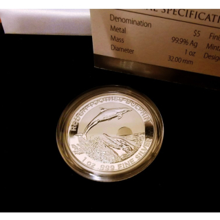 AURINUM*TOP*ANGEBOT** 1 oz Australien 2023 Proof - RAUZAHN DELFIN - DOLPHIN - High Relief - 1 AU$