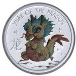 1/2 oz Tuvalu 2024 Proof - BABY DRACHE - JAHR des DRACHEN...