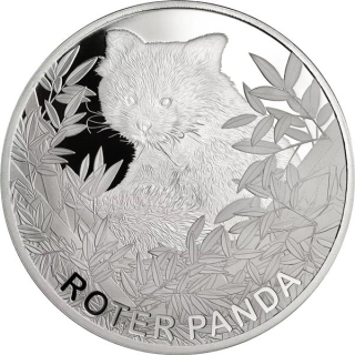 1 Unze Silber 2023 Proof - ROTER PANDA - XL-Format 65 mm - Neue Serie der Münze Berlin