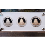 6 x 30 gr Panda Bull & Bear Investment Set 2017 ST  teilvergoldet, coloriert, Rhutenium