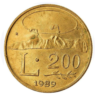1989 San Marino 200 Lire - Umlaufgedenkmünze -  Bimetall
