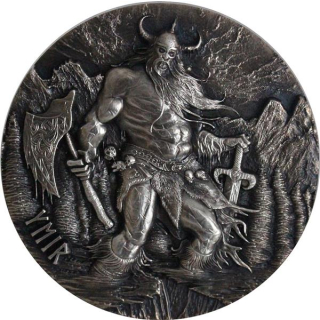 3 oz Tokelau 2017 Antique  - YMIR Eisgott $ Gott der Giganten - Legends of Asgard - Antique Finish Ultra High Relief - silber 10 $
