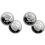 2 x 1 Unze Silber Palau 2012 Proof - DRACHE - Jahr des...