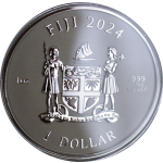 1 oz Fiji 2024 Proof 3-dIMENSIONAL - DRACHE - JAHR des DRACHEN - Lunar Drache - Ultra High Relief - 1$ - Auflage 888 ! Relief mit 8 mm Tiefe !  ECHTBILDER !