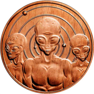 NEU* 1 Unze Kupfer Round UFO - Ich Glaube an Aliens - Classic Design
