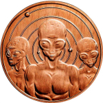NEU* 1 Unze Kupfer Round UFO - Ich Glaube an Aliens -...