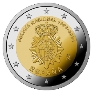 Spanien 2 Euro 2024 bfr - Polizeicorps - Nationalpolizei - bankfrisch